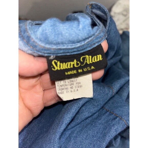 Stuart Alan Vintage Denim Chambray Vest Layered Maxi Dress size 14 Western - Picture 11 of 12